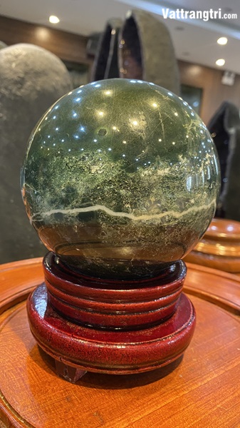 Cầu ngọc mã não rêu 12cm