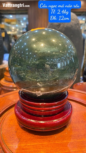 Cầu ngọc mã não rêu 12cm