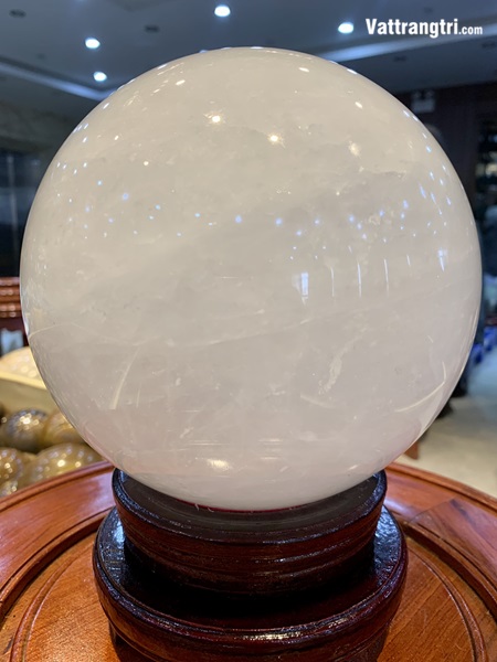 Cầu thạch anh trắng dừa 18cm