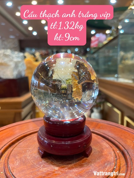 Cầu thạch anh trắng vip siêu trong 9cm