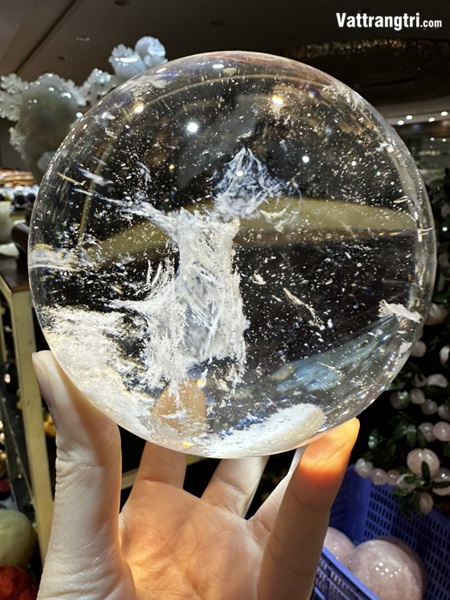 Cầu Thuỷ Tinh Trắng chất vân mây đẹp