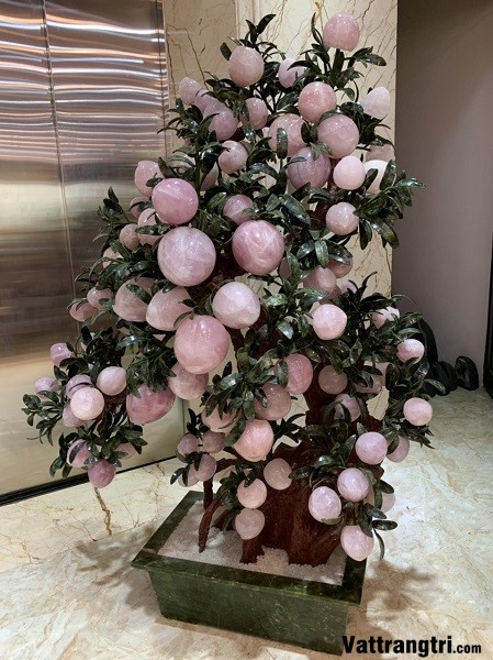 Cây đào đá quý thạch anh hồng 108 quả (Cây To)
