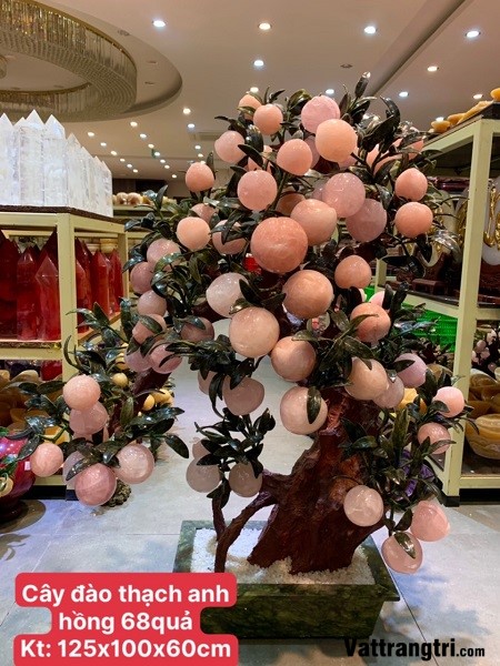 Cây Đào Đá Thạch Anh Hồng 68 Quả (Cây Nhỡ)