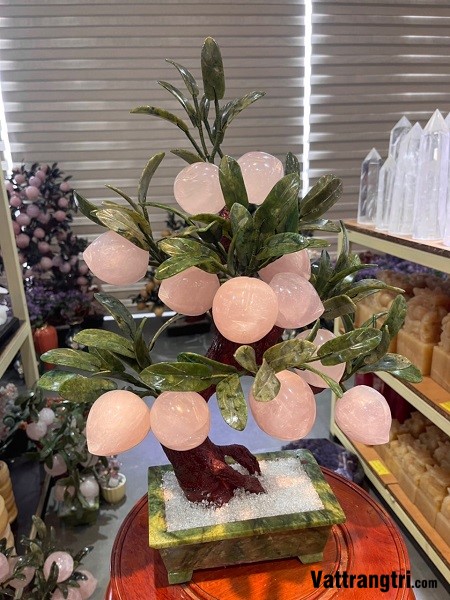 Cây đào thạch anh hồng 12 quả 58cm (Cây nhỏ)