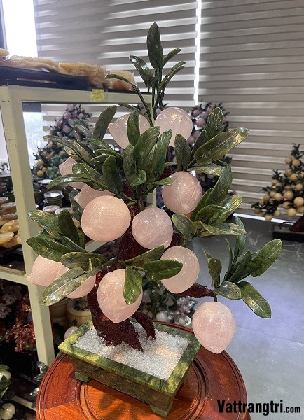 Cây đào thạch anh hồng 12 quả 58cm (Cây nhỏ)