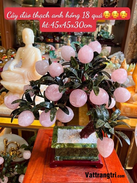 Cây đào thạch anh hồng 18 quả 45cm (Cây nhỏ)