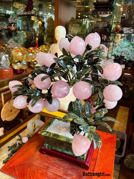 Cây đào thạch anh hồng 18 quả 45cm (Cây nhỏ)