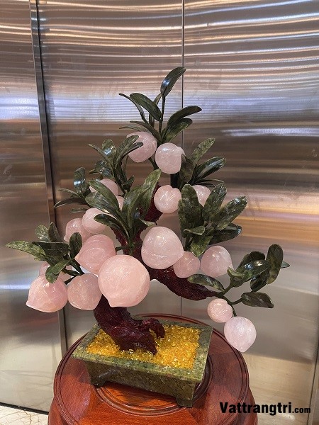 Cây đào thạch anh hồng 18 quả 52cm (Cây nhỏ)