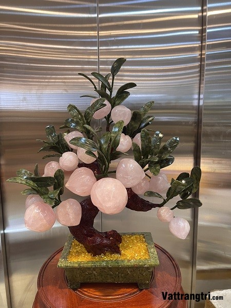 Cây đào thạch anh hồng 18 quả 52cm (Cây nhỏ)