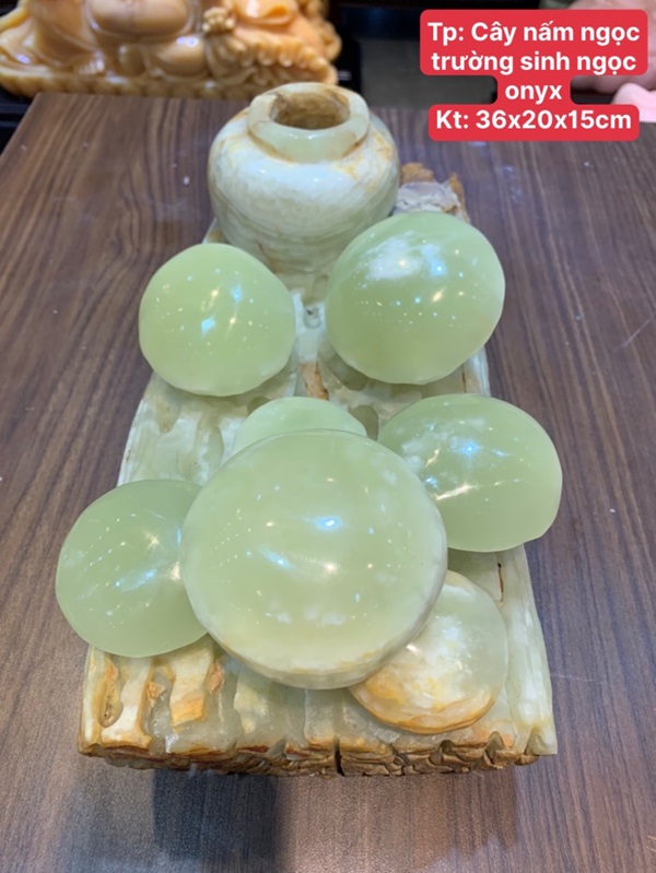Cây Nấm Ngọc Trường Sinh Ngọc Onyx 36cm