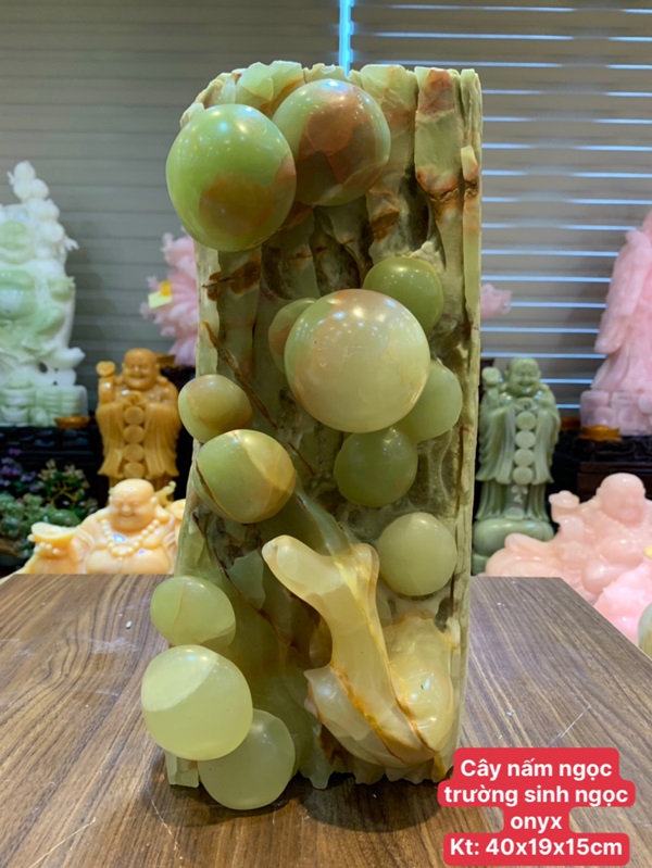 Cây Nấm Ngọc Trường Sinh Ngọc Onyx 40cm