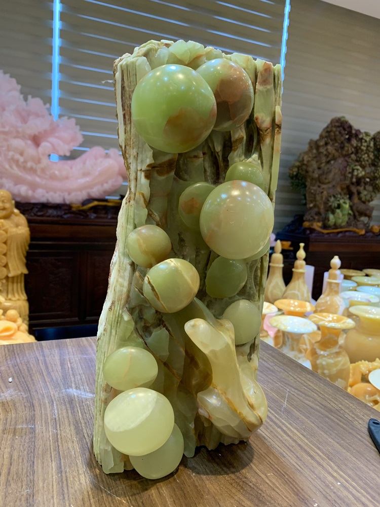 Cây nấm ngọc trường sinh ngọc onyx 40x19x15cm
