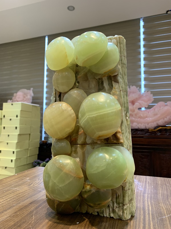 Cây Nấm Ngọc Trường Sinh Ngọc Onyx Xanh 38cm