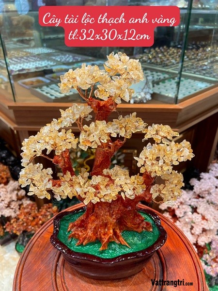 Cây tài lộc thạch anh vàng 32cm