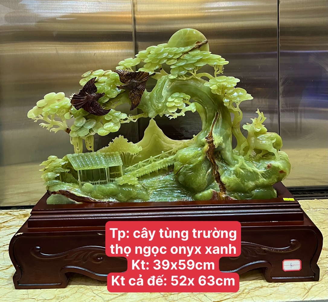Cây Tùng Trường Thọ Ngọc Onyx Xanh 52x63cm