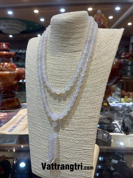 Chuỗi 108 hạt đá mã não trắng 10ly