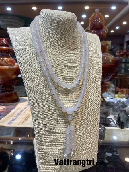 Chuỗi 108 hạt đá mã não trắng 10ly