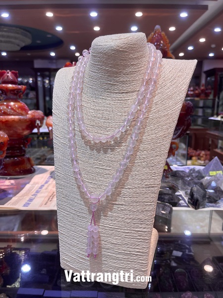 Chuỗi 108 hạt đá thạch anh hồng 10ly