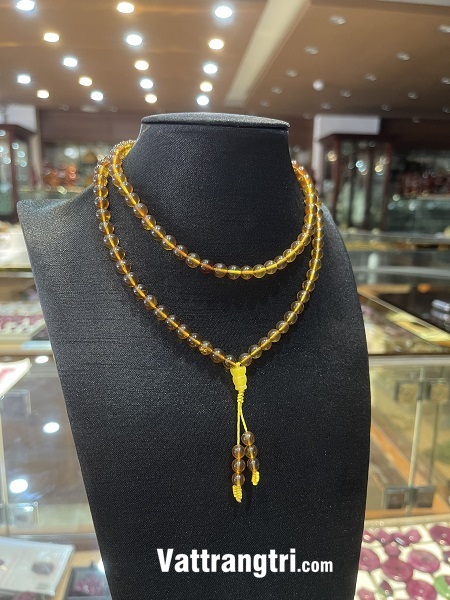 Chuỗi 108 hạt đá hổ phách 6.5ly
