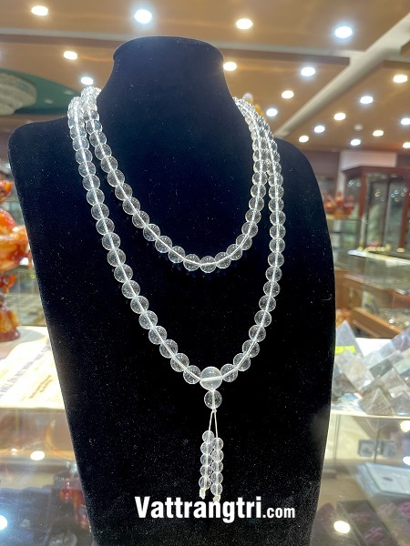 Chuỗi 108 hạt thạch anh trắng 12ly