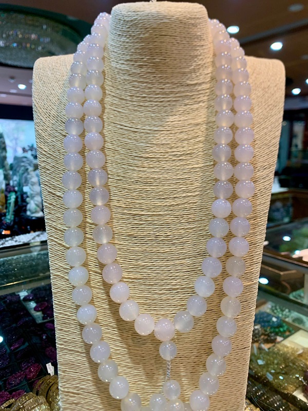 Chuỗi 108 hạt thạch anh trắng 14ly