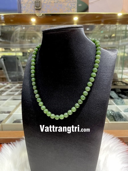 Chuỗi vòng cổ ngọc bích xanh 8ly
