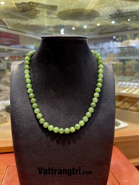 Chuỗi vòng cổ ngọc bích xanh 8ly