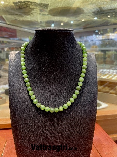 Chuỗi vòng cổ ngọc bích xanh 8ly