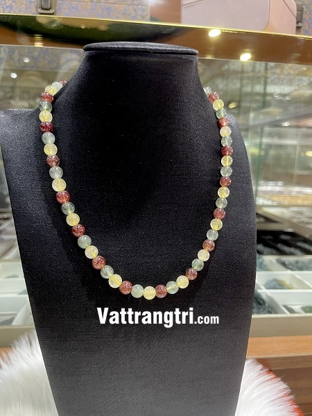 Chuỗi vòng đá quý thạch anh tóc tam tài 8ly