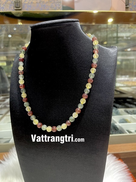 Chuỗi vòng đá quý thạch anh tóc tam tài 8ly