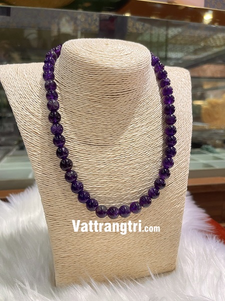 Chuỗi vòng hạt đá thạch anh tím 10ly