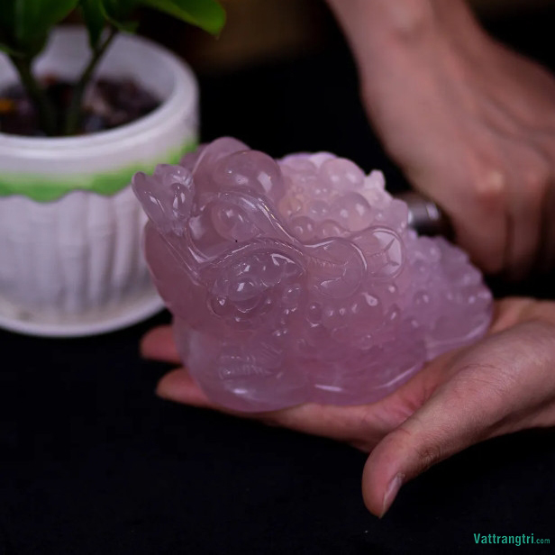 Cóc Thiềm Thừ Đá Thạch Anh Tím Tự Nhiên Trang Trí