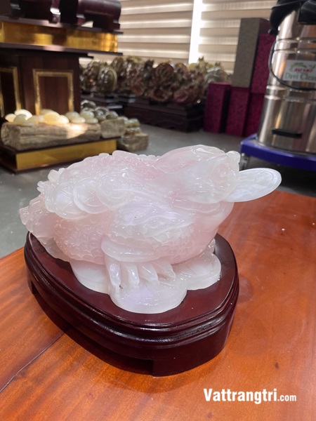 Cụ cóc - Thiềm thừ ngọc onyx hồng 30cm