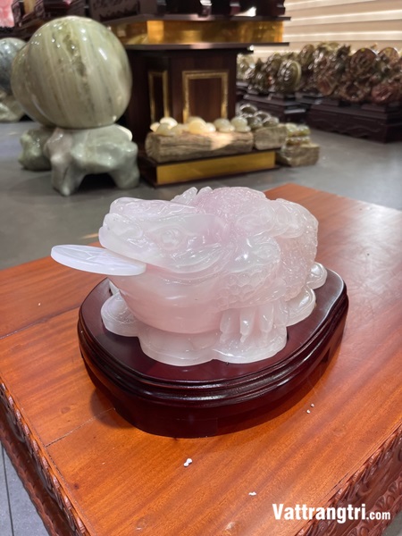 Cụ cóc - Thiềm thừ ngọc onyx hồng 30cm