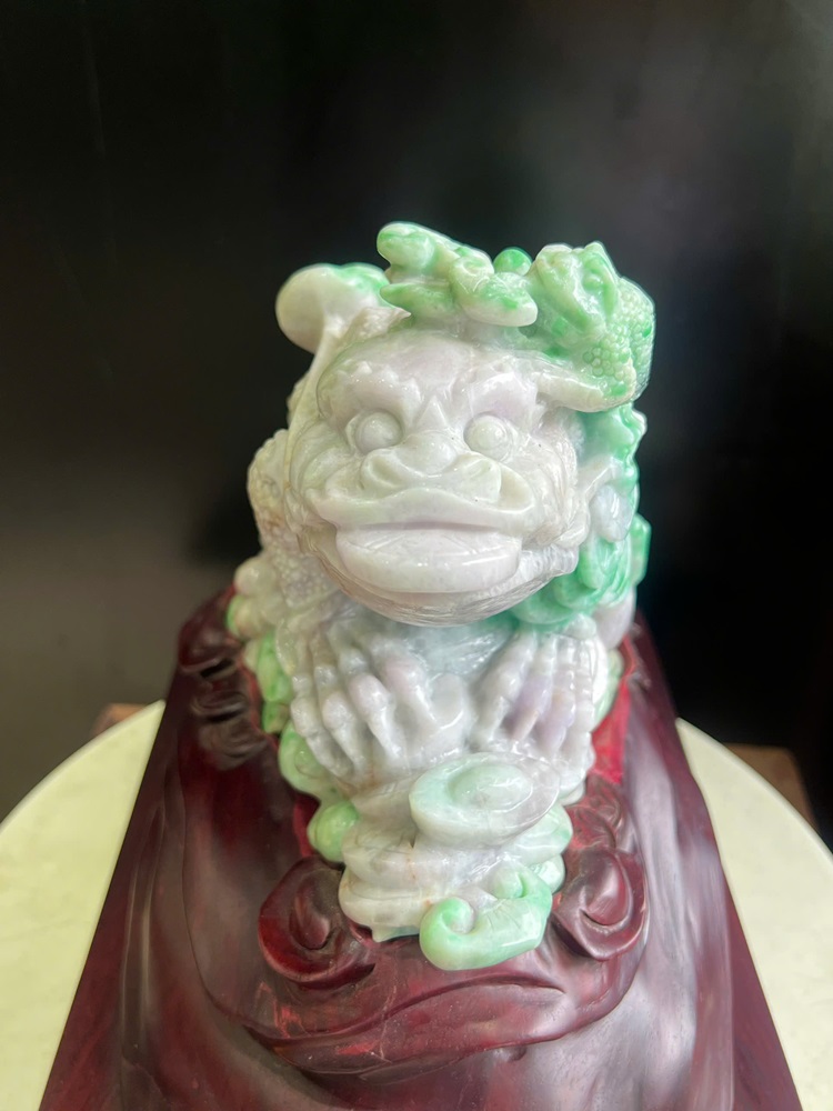 Cụ Thiềm Thừ Tài Lộc Ngọc Phỉ Thuý (Kèm Giấy Kiểm Định) 30x26x21cm