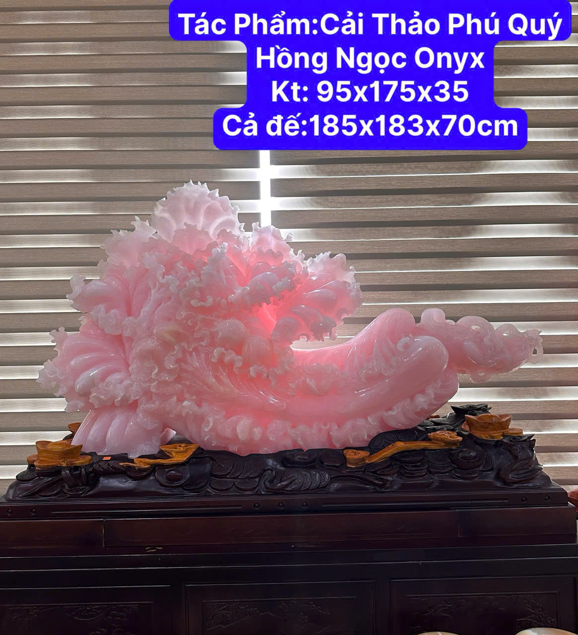 Cải Thảo Phú Quý Hồng Ngọc Onyx Bách Tài Quy Tụ, Gia Đạo Viên Mãn