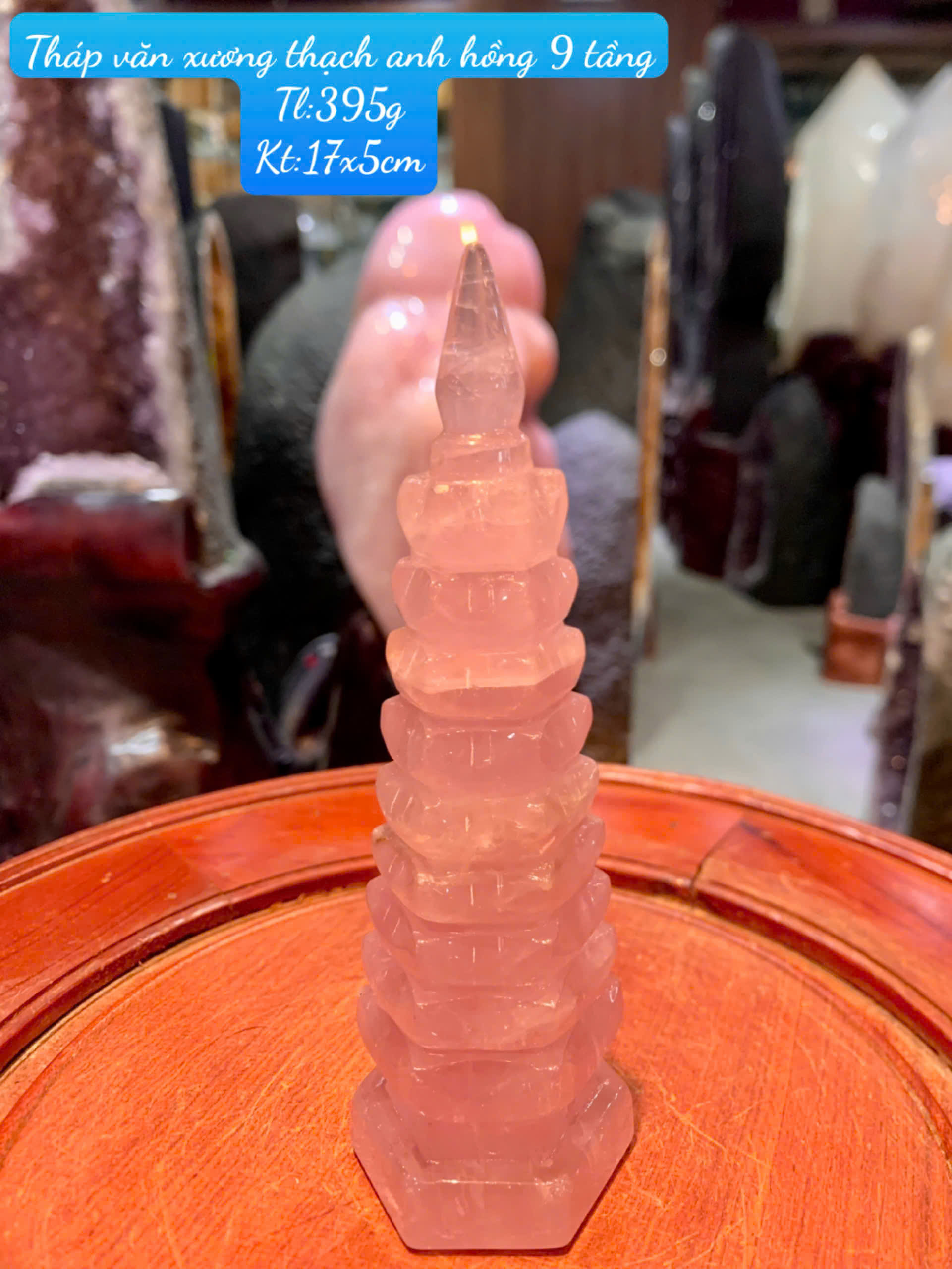 Tháp Văn Xương Thạch Anh Hồng 9 Tầng Khai Sáng Trí Tuệ, Hanh Thông Thi Cử Bứt Phá Công Danh