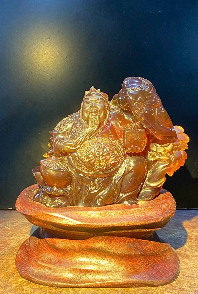 Tượng Ngài Quan Công Đá Hổ Phách Tự Nhiên