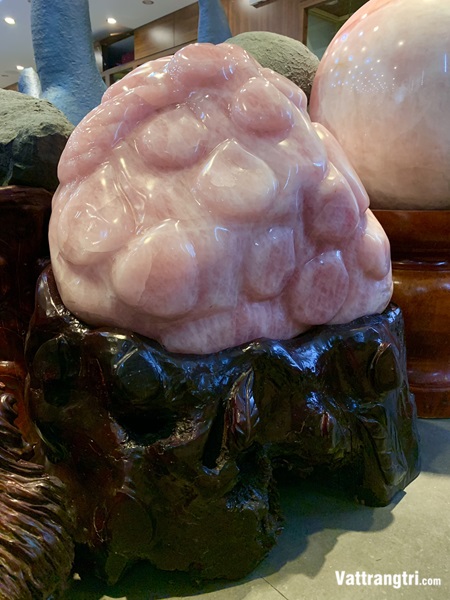 Đại cảnh búp sen đá quý thạch anh hồng siêu lớn 100cm