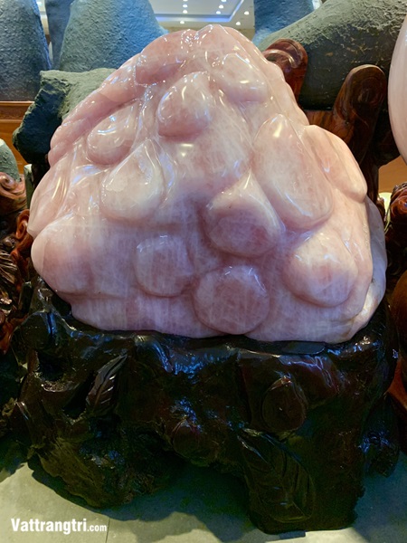 Đại cảnh búp sen đá quý thạch anh hồng siêu lớn 100cm