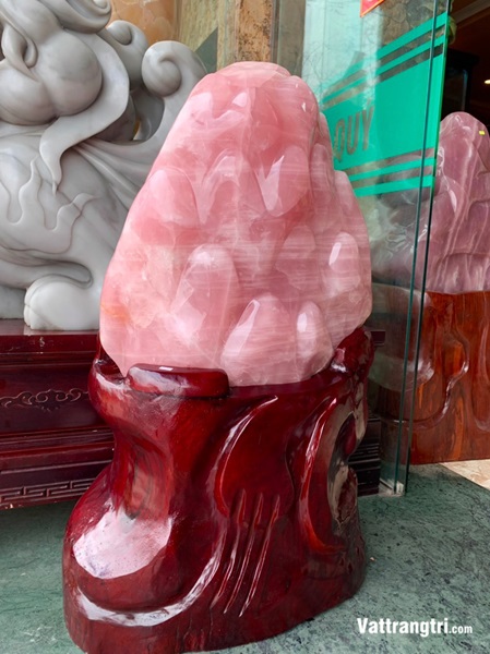 Đại cảnh búp sen đá quý thạch anh hồng siêu vip 110cm