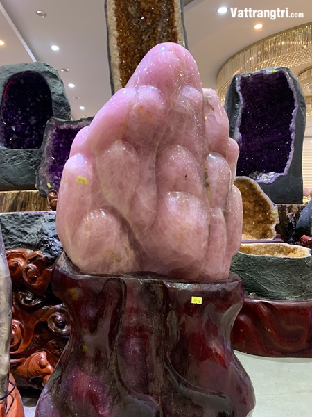 Đại cảnh đá quý thạch anh hồng huyết long siêu vip 100cm