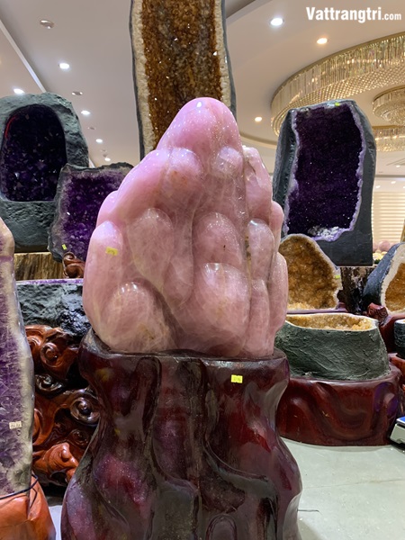 Đại cảnh đá quý thạch anh hồng huyết long siêu vip 100cm