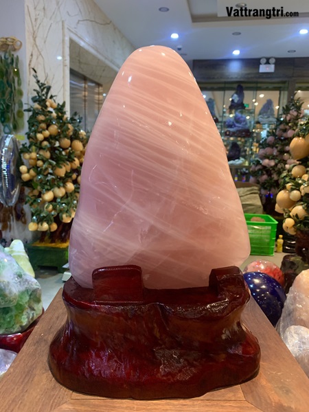 Đại cảnh đá quý thạch anh hồng siêu vip 42cm