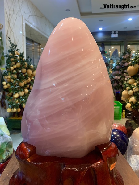 Đại cảnh đá quý thạch anh hồng siêu vip 42cm