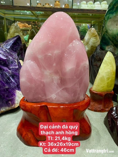 Đại cảnh đá quý thạch anh hồng vip 46cm
