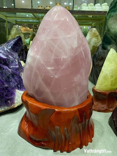 Đại cảnh đá quý thạch anh hồng vip 46cm