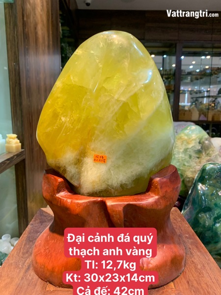 Đại cảnh đá quý thạch anh vàng vip 42cm