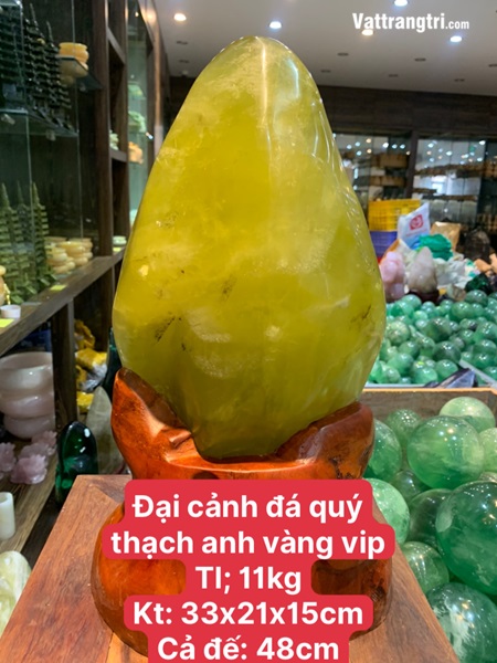 Đại cảnh đá quý thạch anh vàng vip 48cm