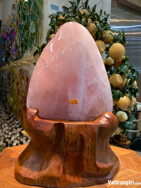 Đại cảnh núi đá quý thạch anh hồng 42cm